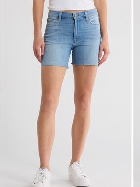 PAIGE Light Blue Denim Cutoff Shorts
